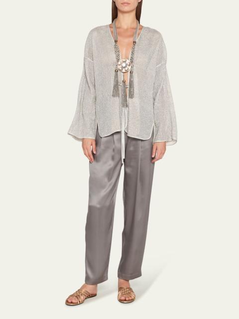 Beaded Tassel Statement Necklace