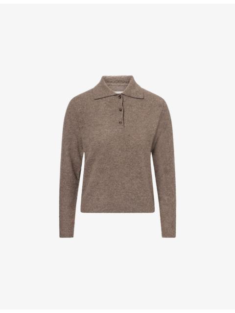 Four-Stitch Knitted Wool Polo Jumper