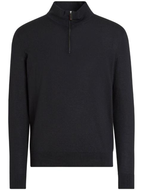 mock-neck half-zip jumper