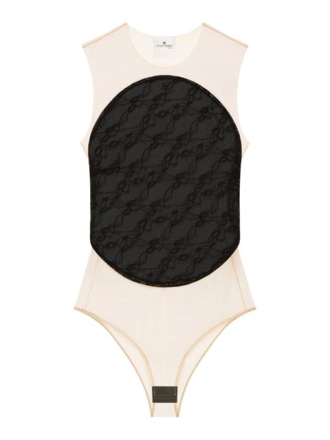 Illusion Circle Lace Bodysuit black