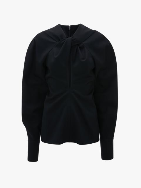 Twist Detail Top In Navy