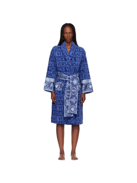 Blue 'I Heart Baroque' Bathrobe