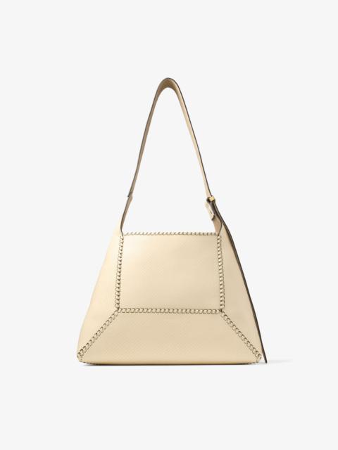 Diamond Hobo M
Buttermilk Elaphe Printed Leather Shoulder Bag with Biker Leather Topstitching