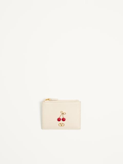 CHERRYFIC CARDHOLDER IN GRAINY CALFSKIN