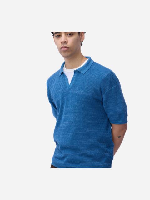 Knit Polo - Vintage Blue Boxweave