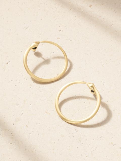 Snake 18-karat Gold Diamond Hoop Earrings