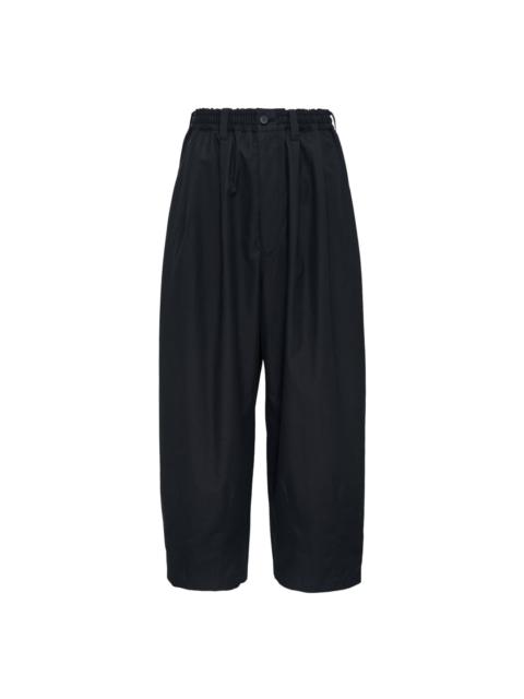 Black Cotton Twill Straight Pants