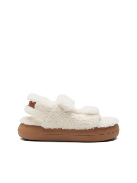 shearling double-strap sandals
