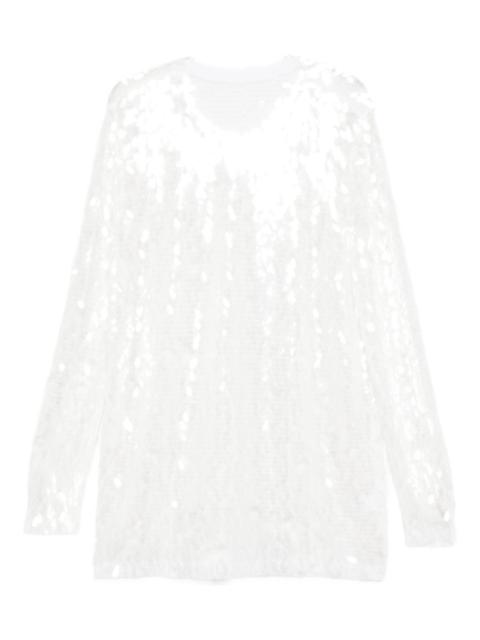 sequined crew-neck mini dress