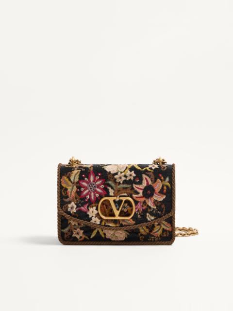 VALENTINO GARAVANI VAIN EMBROIDERED SHOULDER BAG