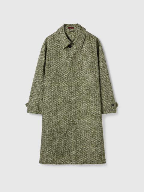 Bonded poplin coat with bouclé print