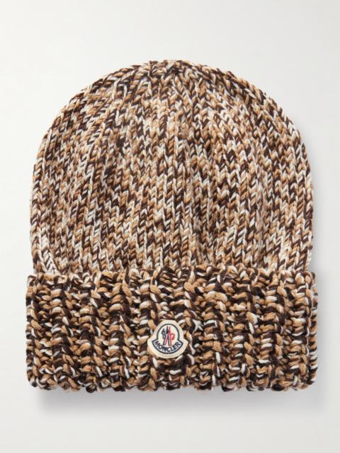 Appliquéd Ribbed Wool Beanie