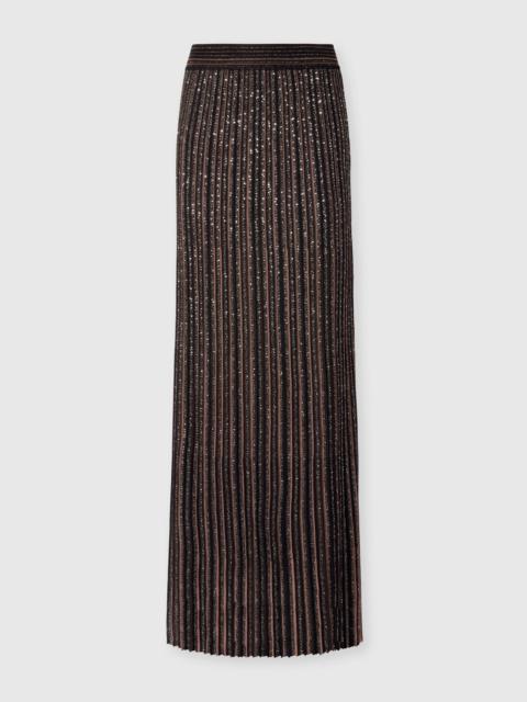 Long Skirt with Lamé Stripes