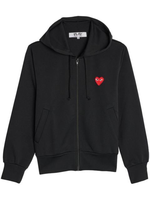 logo-patch zipped hoodie