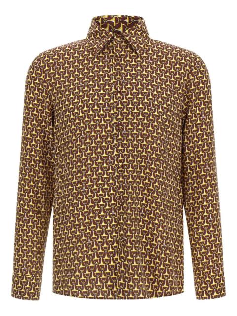 horsebit print silk shirt