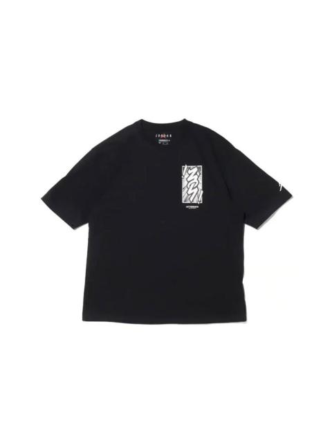 Men's Jordan Dri-FIT Zion Basketball Sports Printing Knit Round Neck Short Sleeve Black T-Shirt DH05