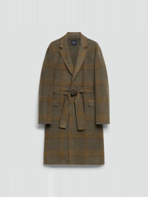 Belted Coat in Plaid Wool-Cashmere