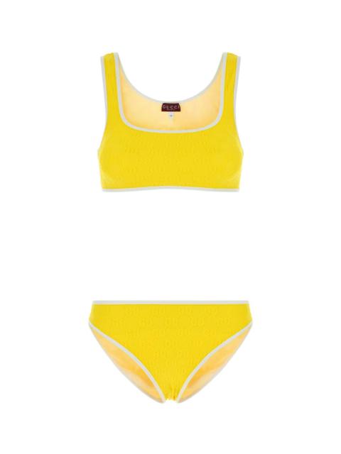 Yellow Stretch Nylon Bikini
