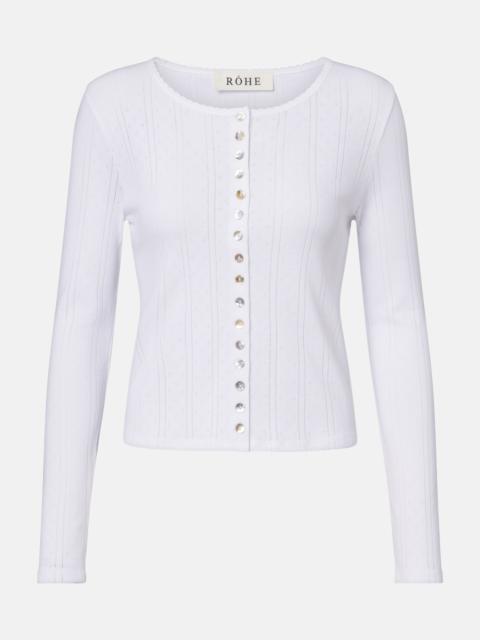 Pointelle cotton cardigan