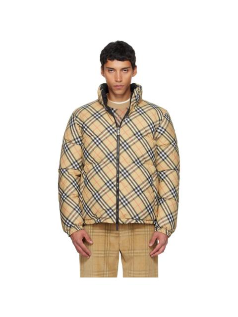 Beige Check Wool Sweater