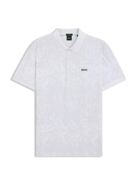 COTTON-PIQUÉ POLO SHIRT WITH ALL-OVER PRINT