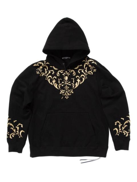 damask-skull long-sleeve hoodie