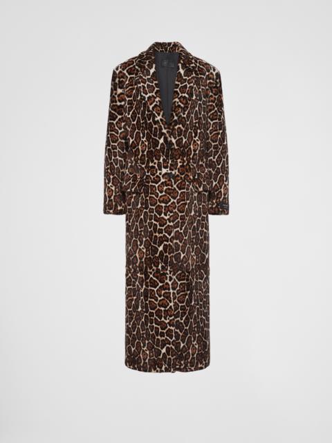 Printed sheepskin coat