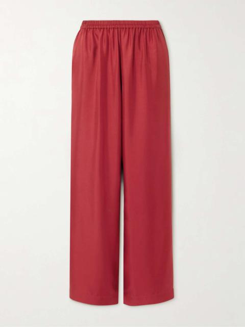 Alera silk-twill wide-leg pants