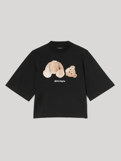BEAR CROPPED BLACK T-SHIRT