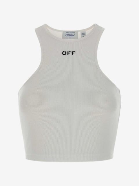 ribbed logo-detail crop top
