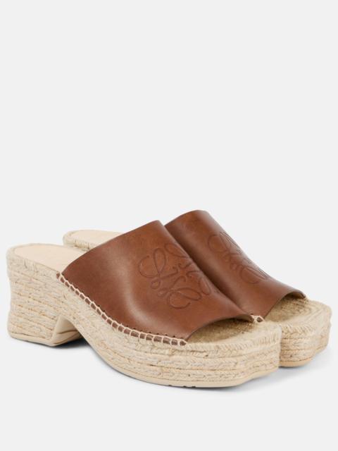 Paula's Ibiza Petal 80 leather espadrille wedges
