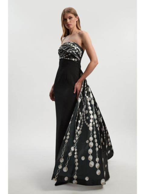 Archive Collection - Pearl Chain Print Corset Maxi Dress