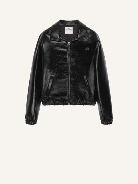 VINYL ZIPPED BOMBER JACKET