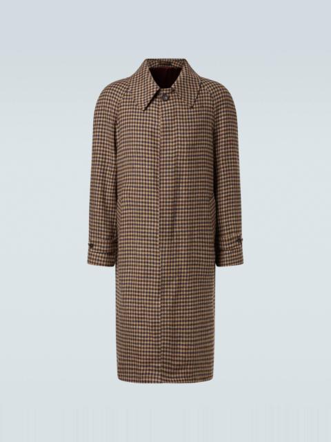 Houndstooth virgin wool coat