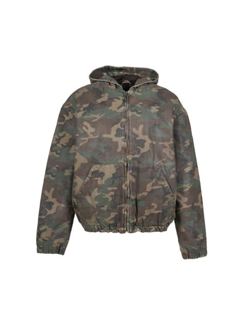 COATED SHERPA LINING HOODIE / CAMO