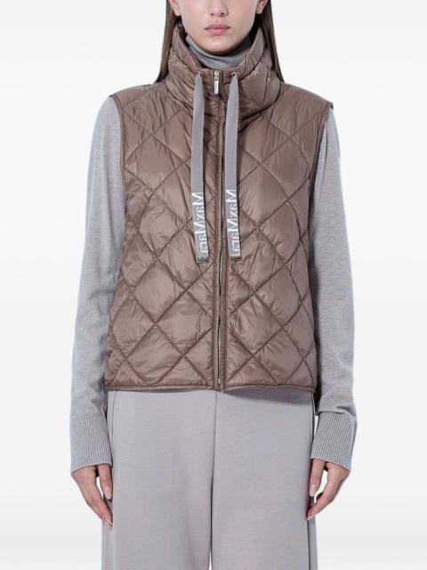 diamond-quilted high-neck gilet