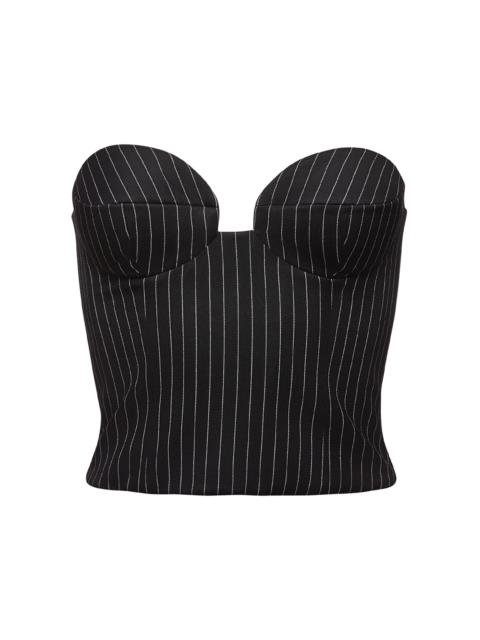 Wool-Blend Corset Top stripe