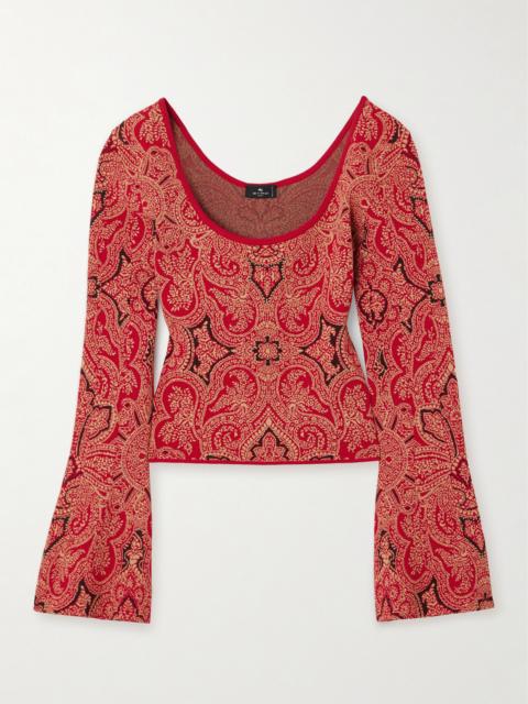 Jacquard-knit Top