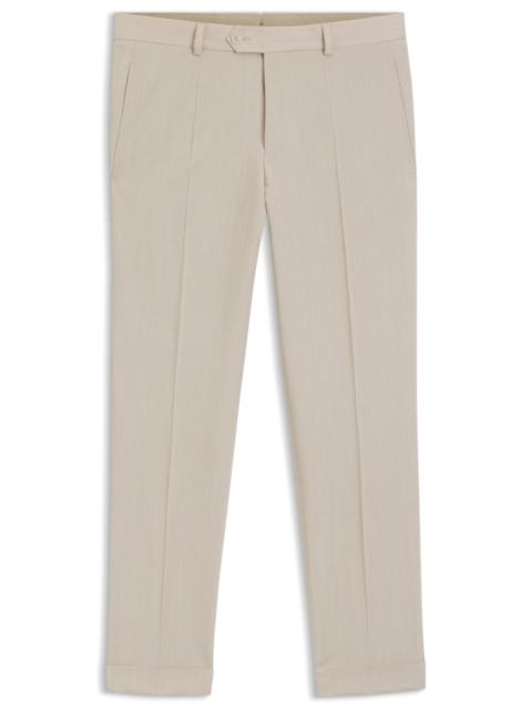 TAPERED-FIT TROUSERS IN WOOL-BLEND SEERSUCKER