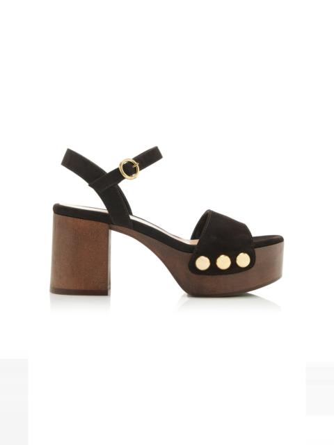 Suede Platform Sandals brown