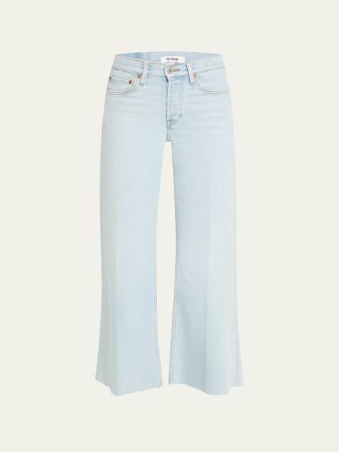 Mid-Rise Wide-Leg Crop Jeans