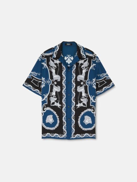 Printed Silk Twill Slim Shirt