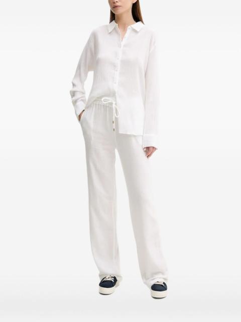 textured button-down shirt