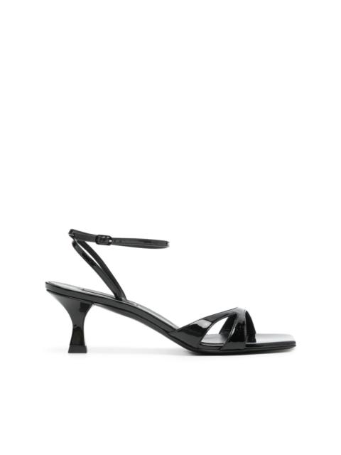 cut-out patent-leather sandals