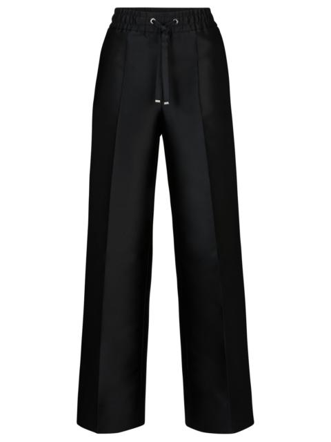 RELAXED-FIT TROUSERS IN SATIN WITH DRAWSTRING WAIST