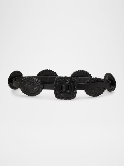 Western Leather Skinny Belt