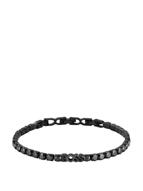CHAIN TENNIS BRACELET WITH BLACK CRYSTALS