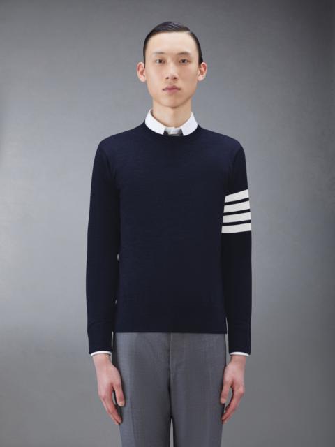 CLASSIC CREWNECK PULLOVER W/ 4 BAR SLEEVE IN FINE MERINO WOOL