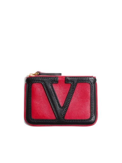 logo-detail leather cardholder