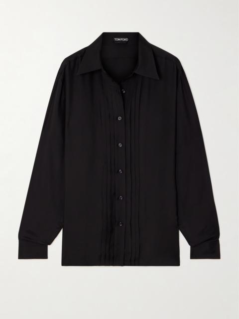 Pleated Silk Shirt